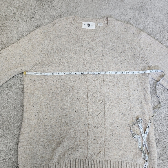 Men's Fisherman Heritage Preppy Cable Knit Beige Sweater Size Large Fine Knit - Picture 6 of 13